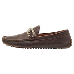 Used Gucci Brown Leather Horsebit Loafers Size 43