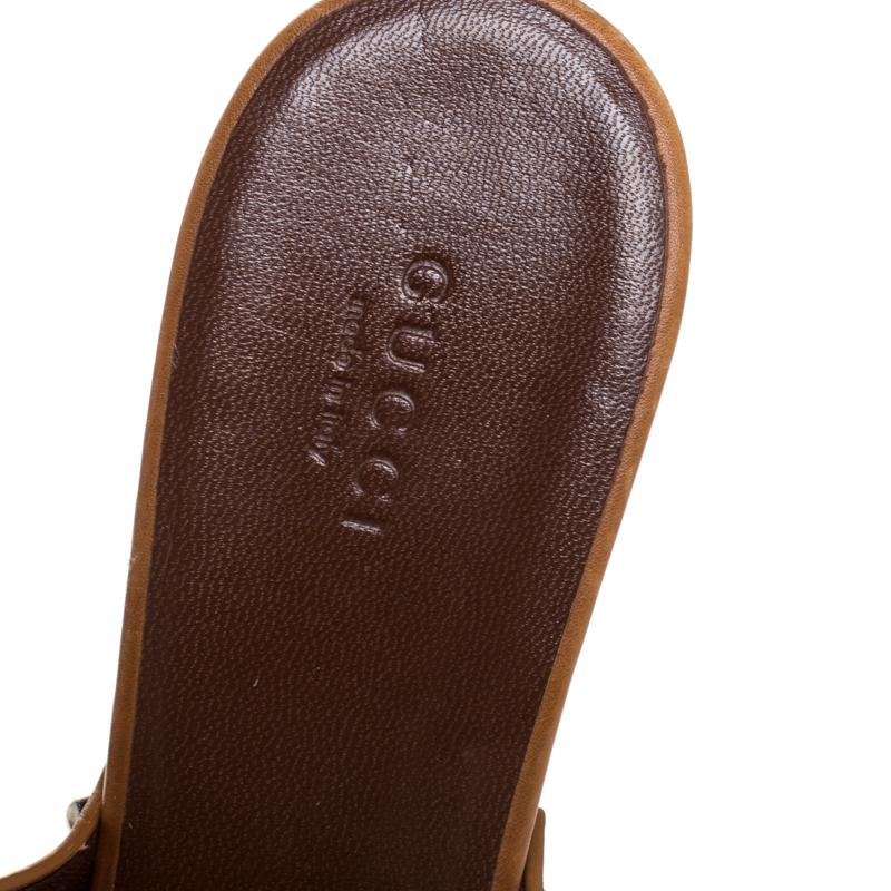 Women's Gucci Brown Leather Horsebit Peep Toe Clogs Size 41