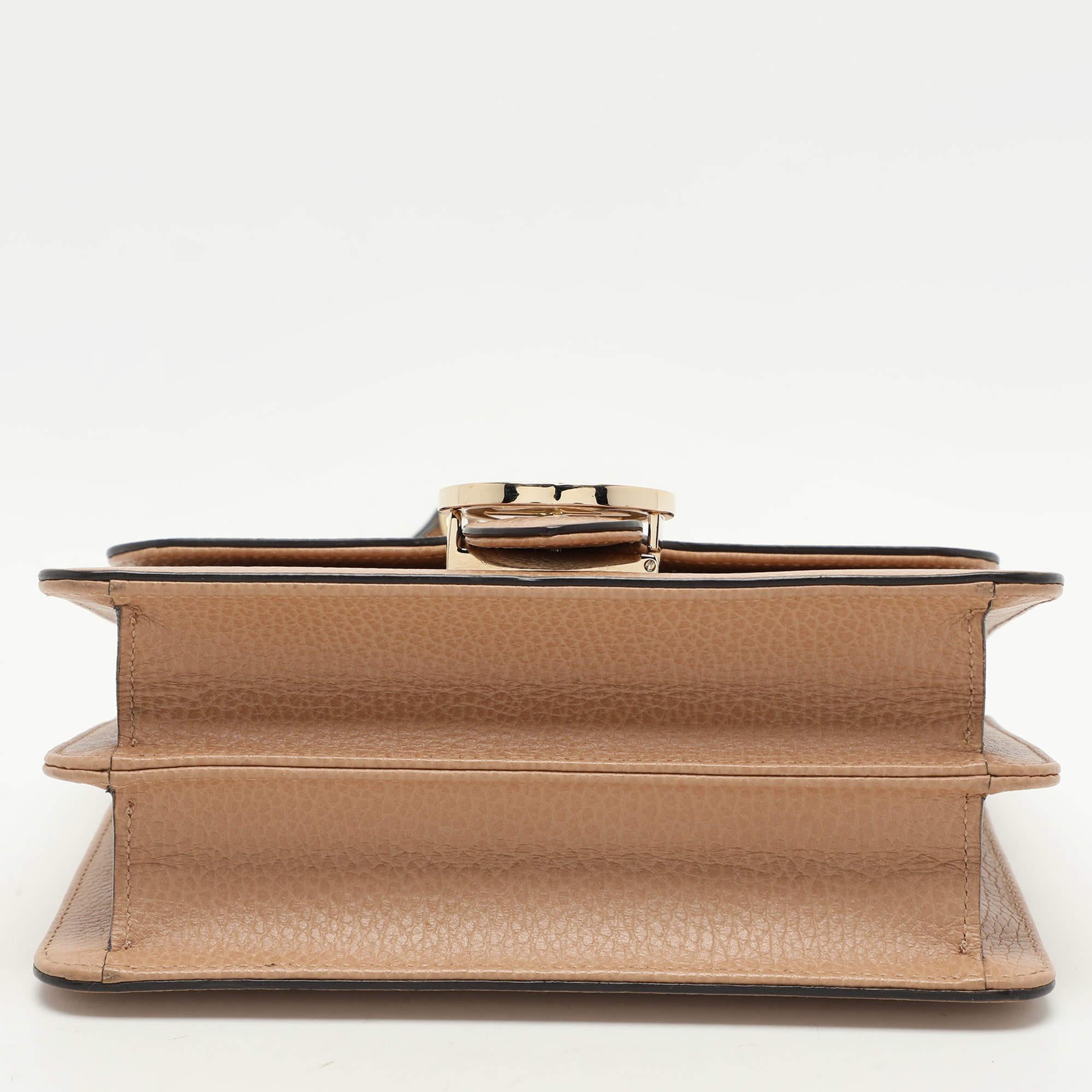 Gucci Brown Leather Interlocking G Crossbody Bag 3