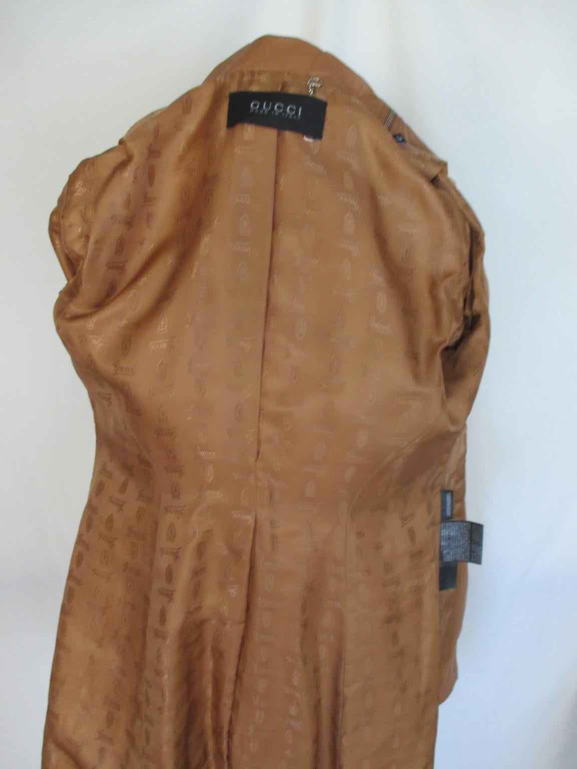 Gucci Brown Leather Jacket For Sale 3