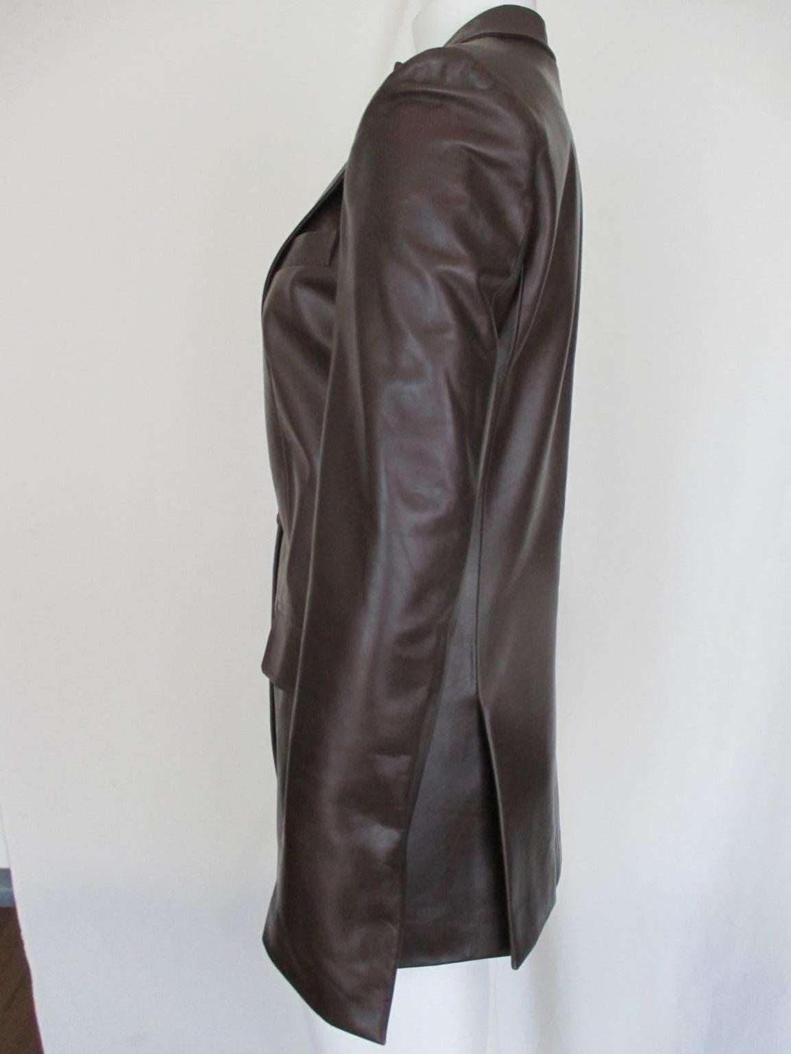 Black Gucci Brown Leather Jacket