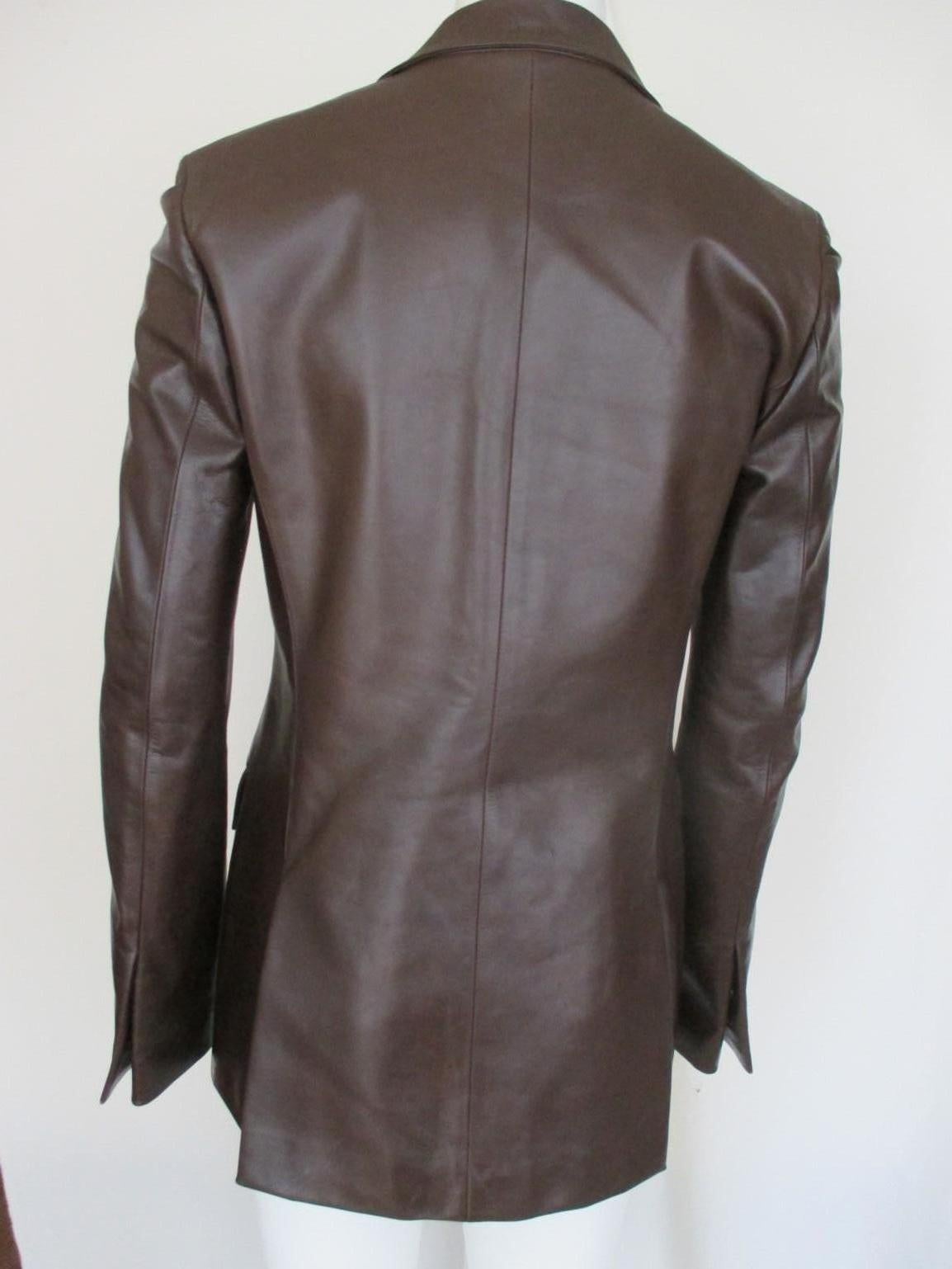 Gucci Brown Leather Jacket In Good Condition In Amsterdam, NL