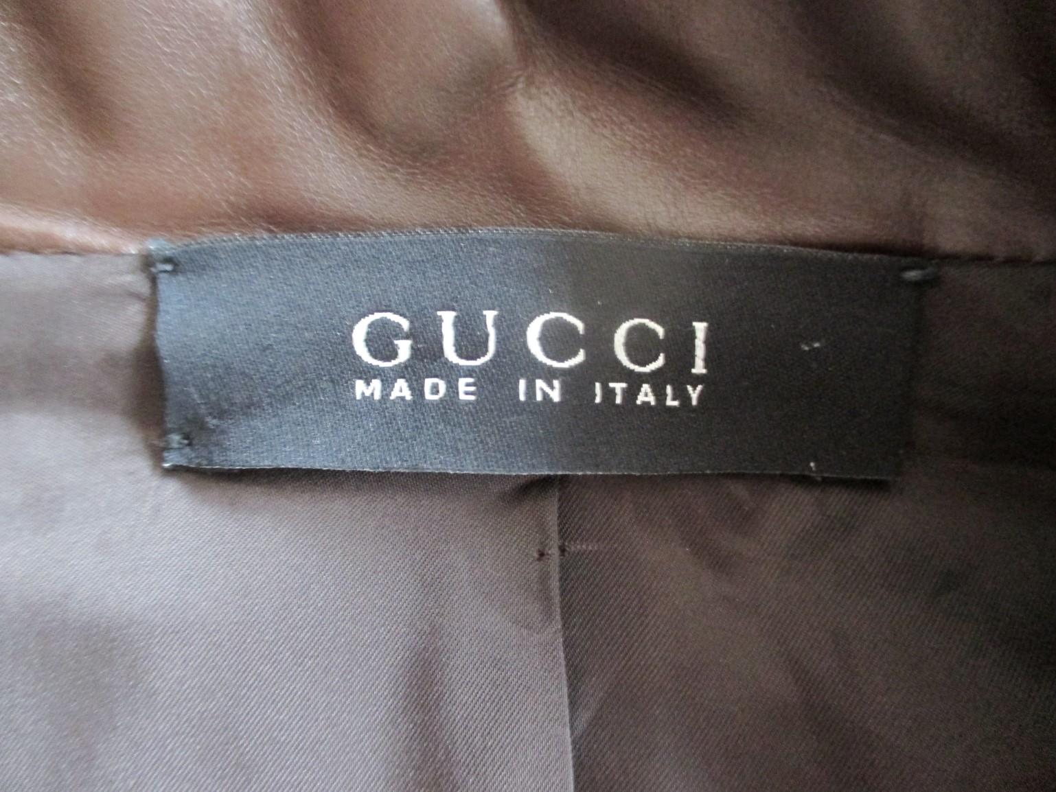 Gucci Brown Leather Jacket 2