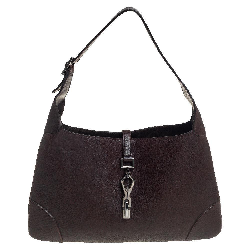 Gucci Brown Leather Jackie Hobo