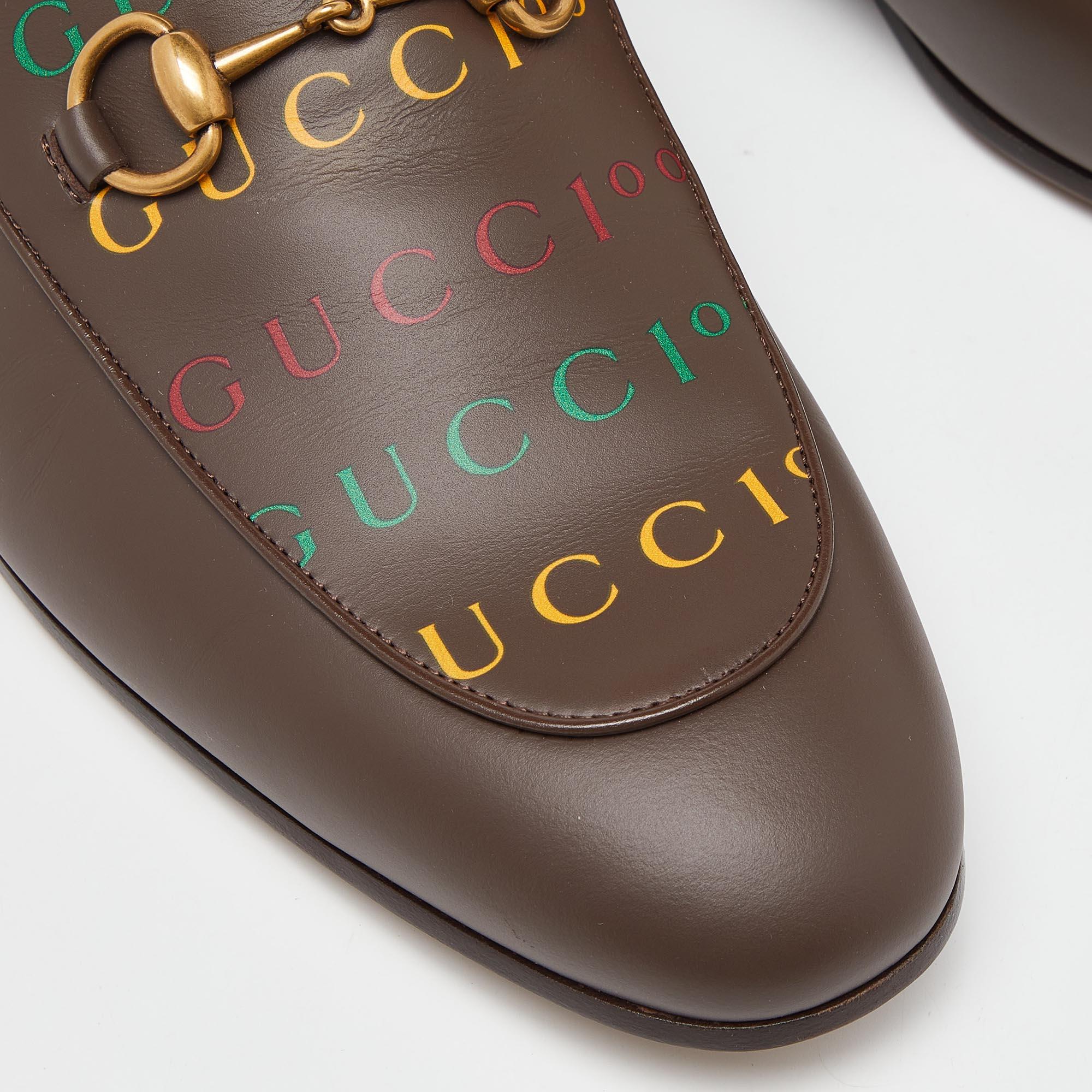 Gucci Brown Leather Jordaan Loafers Size 43.5 4