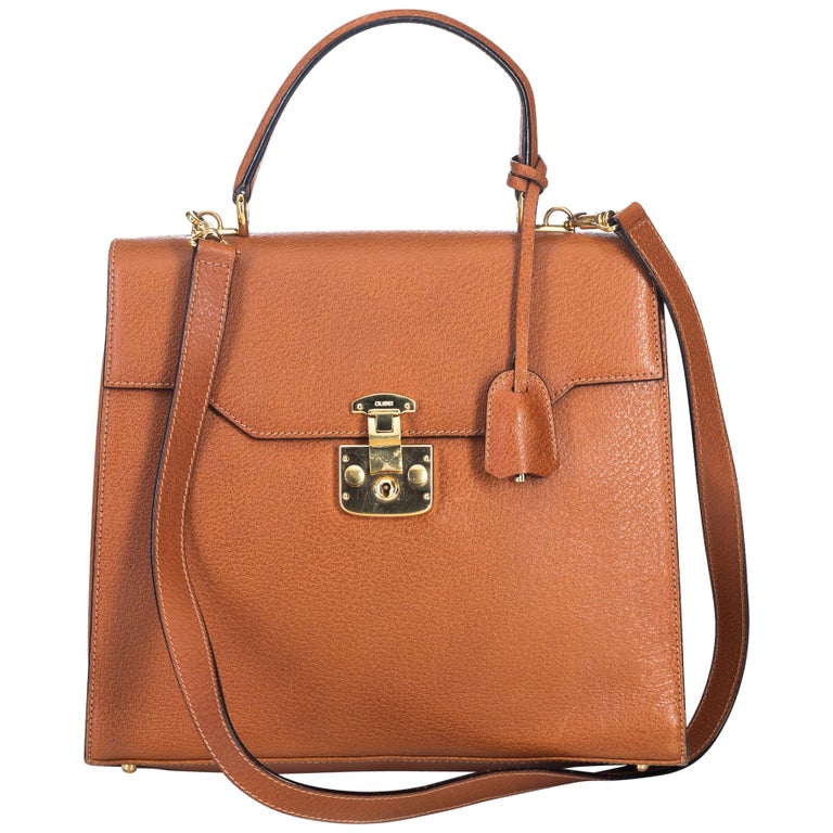 Gucci Brown Leather Kelly Satchel For Sale at 1stdibs
