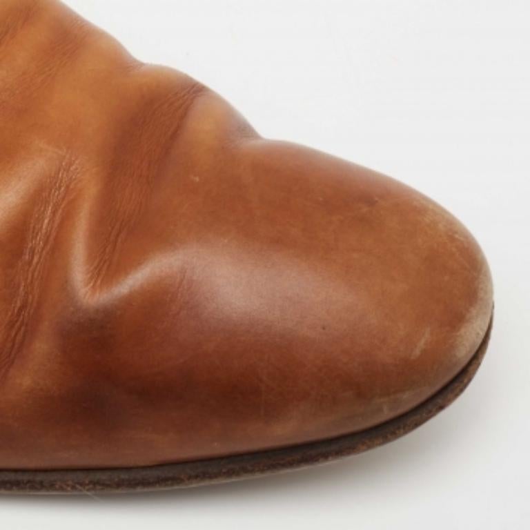 Oxfords con cordones de piel marrón Gucci talla 45 en venta 1