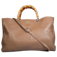Gucci Brown Leather Large Bamboo Bag
