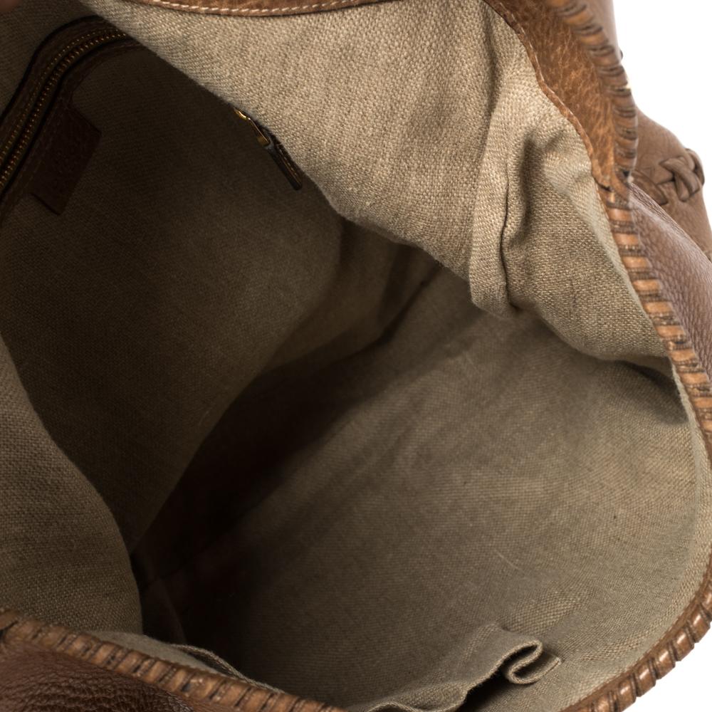 Großes Jackie Hobo-Set aus braunem Leder von Gucci 5