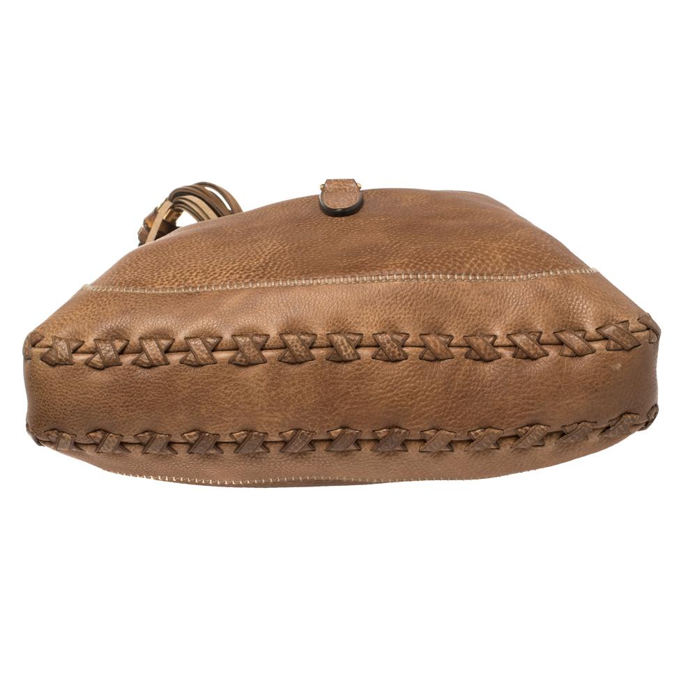 Großes Jackie Hobo-Set aus braunem Leder von Gucci Damen