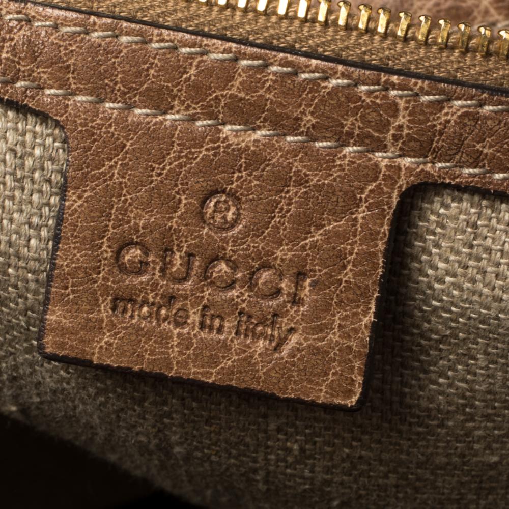 Großes Jackie Hobo-Set aus braunem Leder von Gucci 2