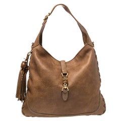 Used Gucci Brown Leather Large New Jackie Hobo