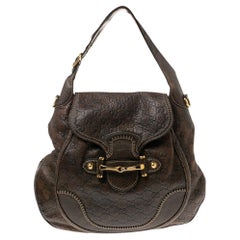 Gucci Brown Leather Large New Pelham Horsebit Shoulder Bag