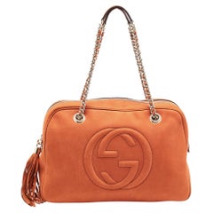 Used Gucci Brown Leather Large Soho Shoulder Bag
