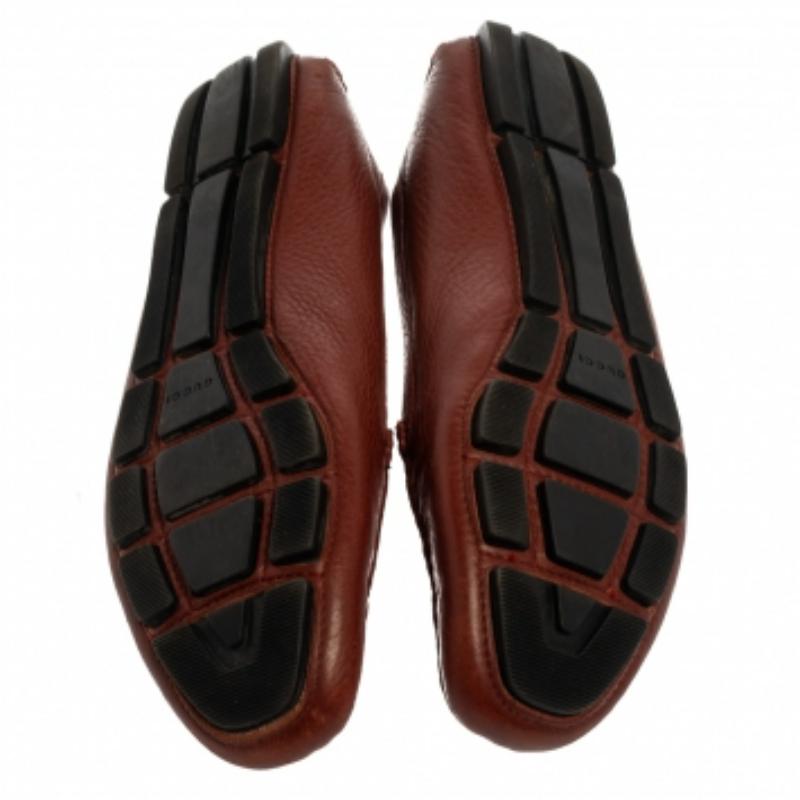 Women's Gucci Brown Leather Loafers Size 36.5 For Sale
