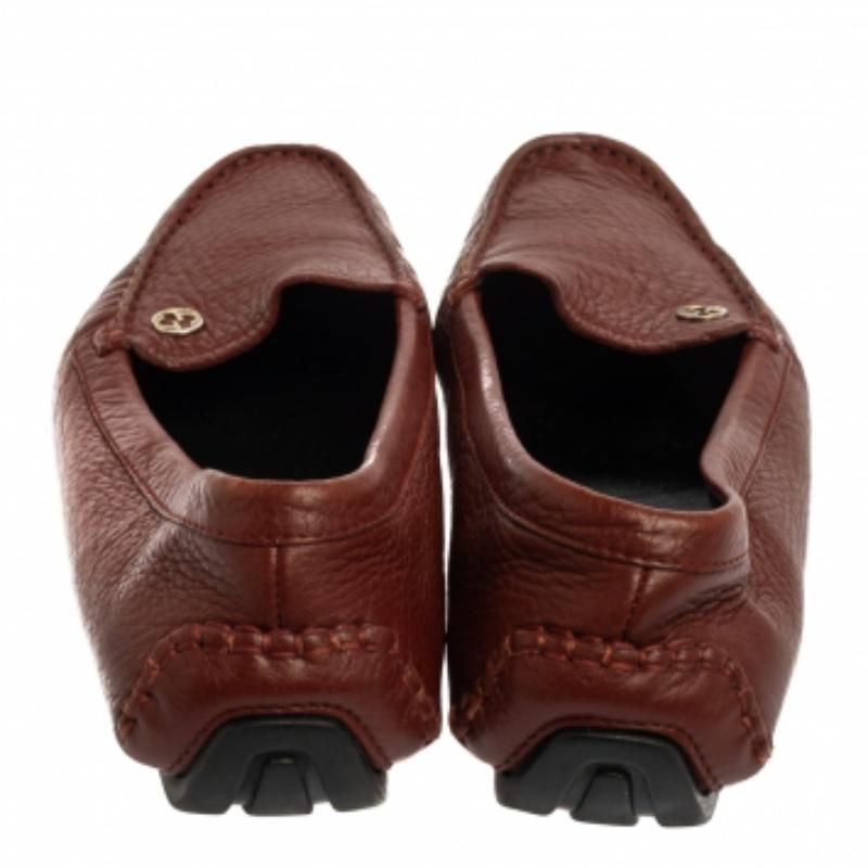 Gucci Brown Leather Loafers Size 36.5 For Sale 2