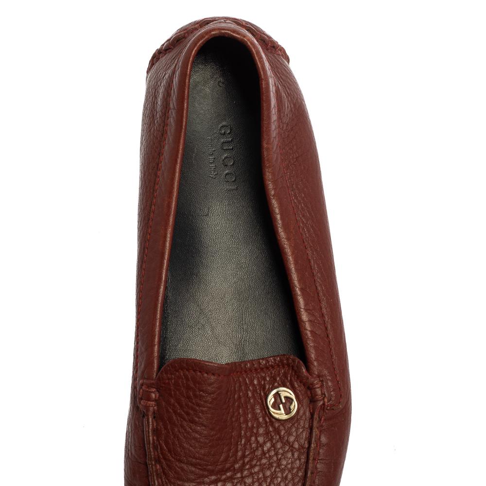 Gucci Brown Leather Loafers Size 36.5 For Sale 1