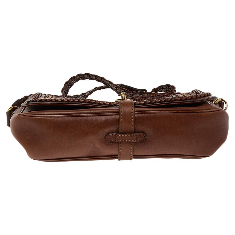 Gucci Brown Leather Marrakech Shoulder Bag In Good Condition In Dubai, Al Qouz 2