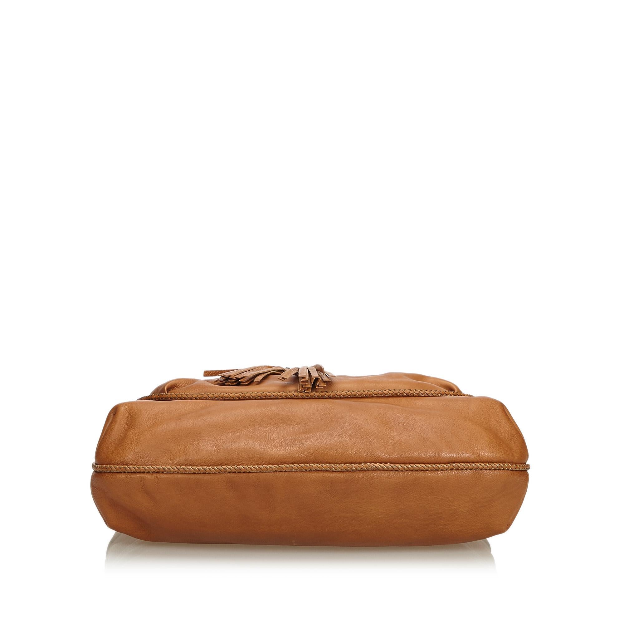 Women's Gucci Brown Leather Marrakech Shoulder Bag For Sale