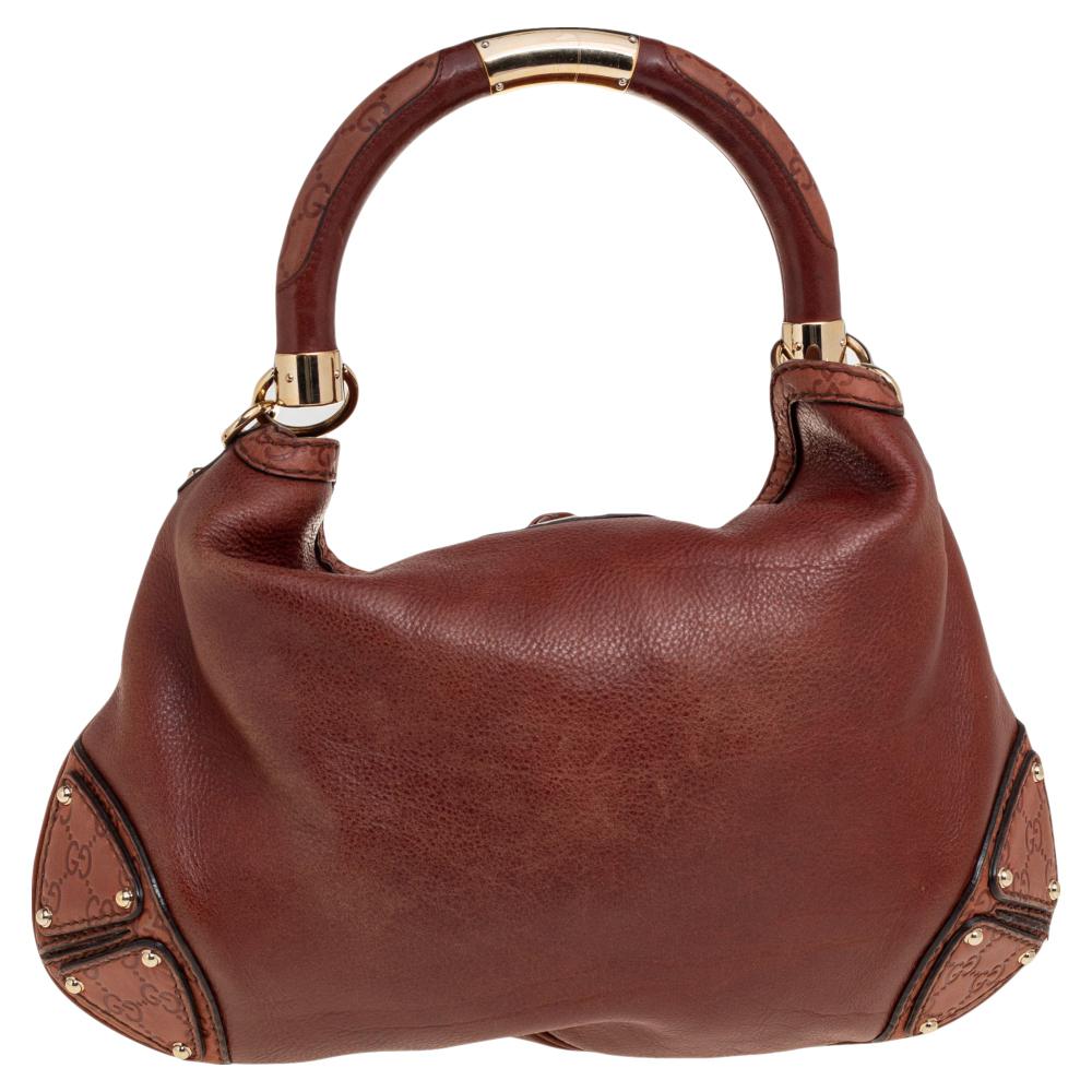 Women's Gucci Brown Leather Medium Babouska Indy Hobo