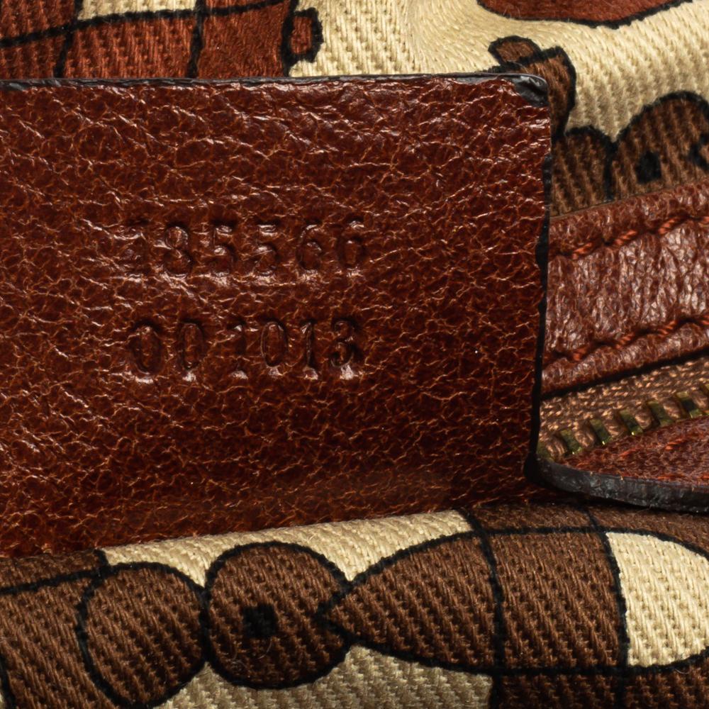 Gucci Brown Leather Medium Babouska Indy Hobo 3