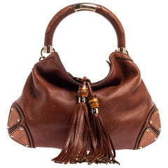 Gucci Brown Leather Medium Babouska Indy Hobo