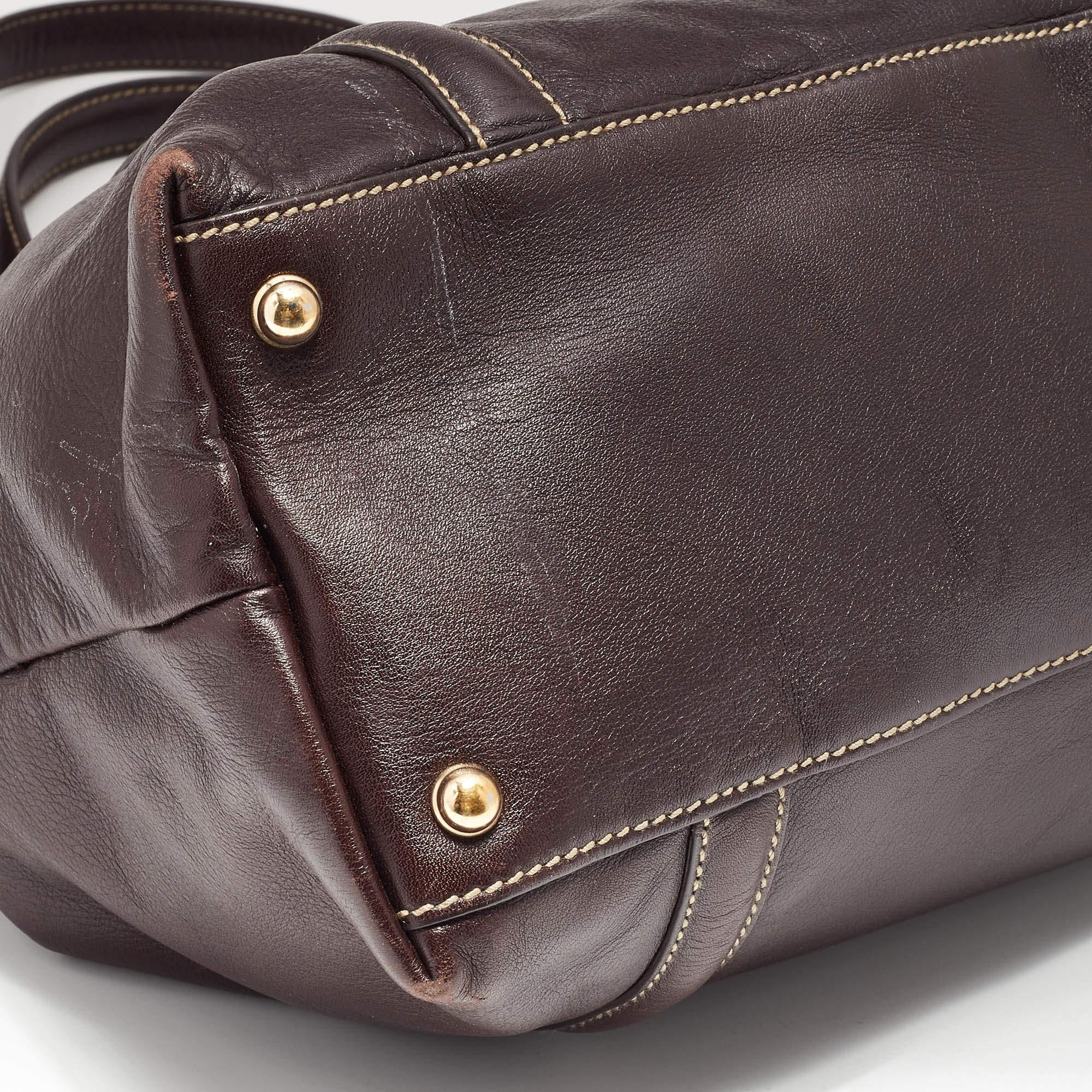 Gucci Brown Leather Medium GG Britt Shoulder Bag 7