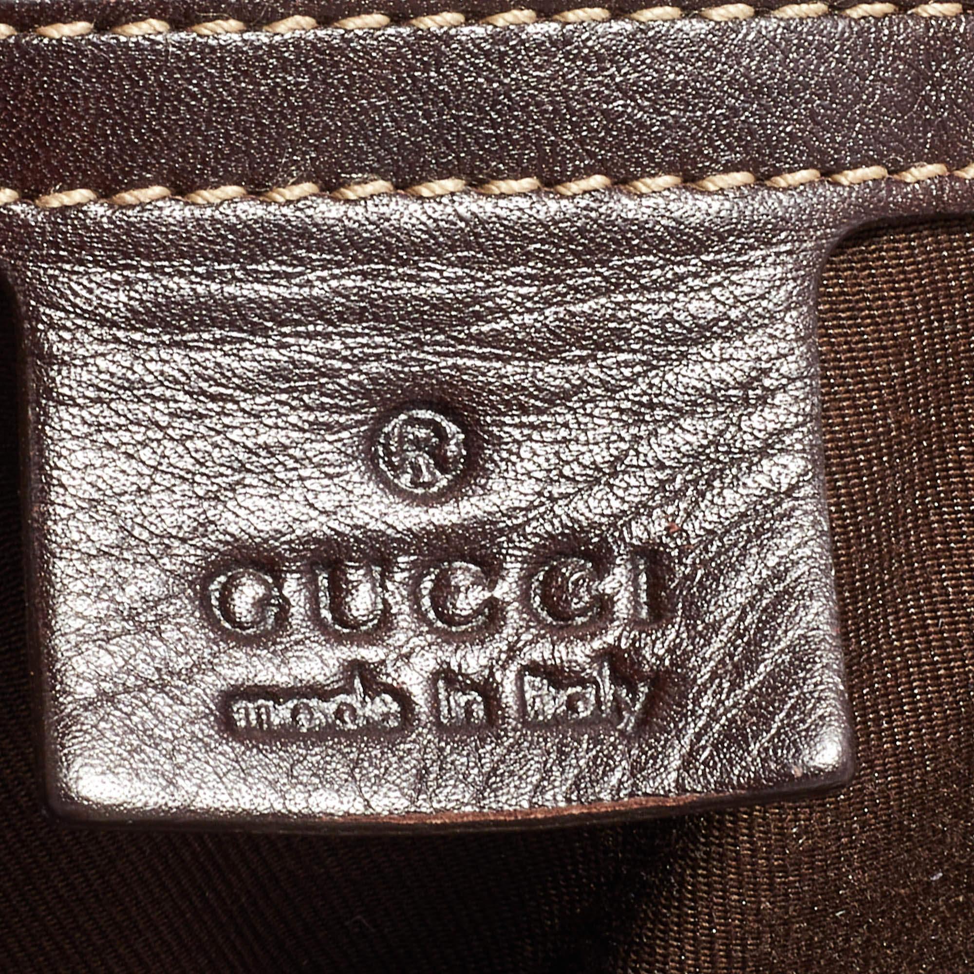 Gucci Brown Leather Medium GG Britt Shoulder Bag 9