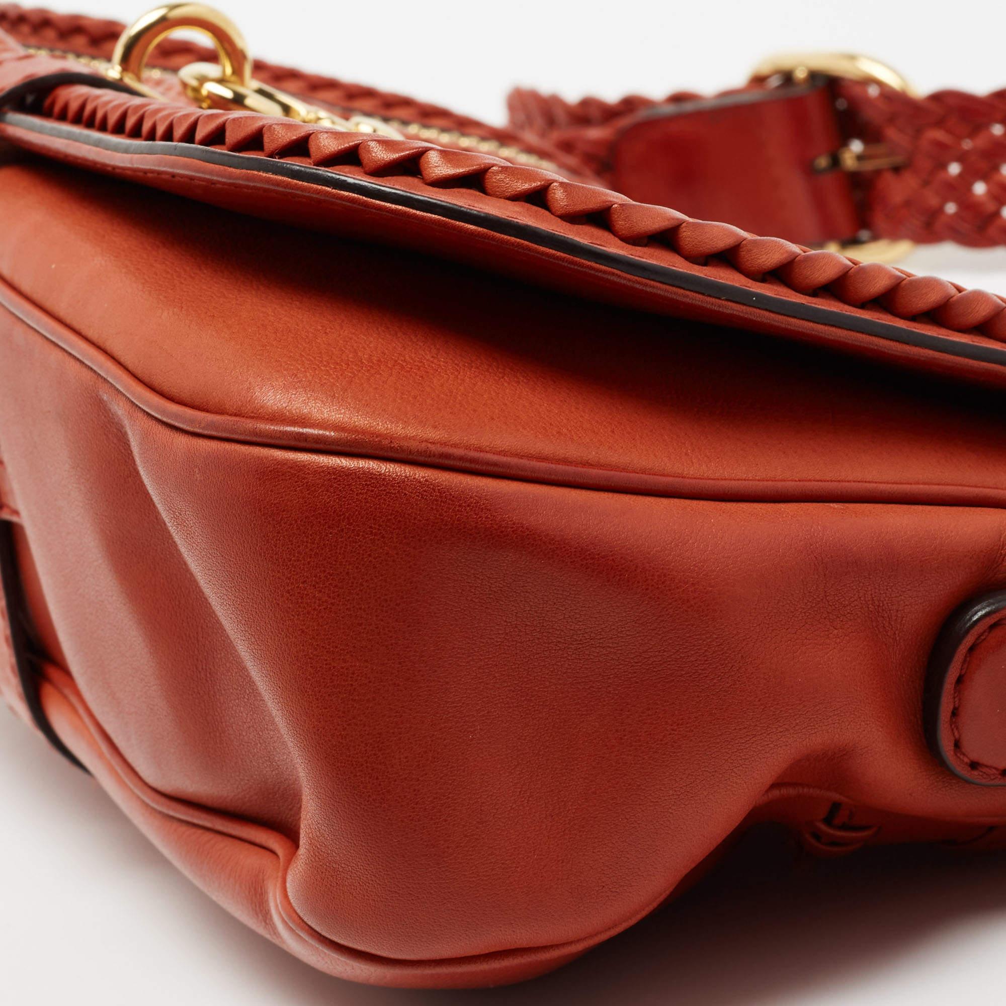 Gucci Brown Leather Medium Handmade Braided Shoulder Bag 10