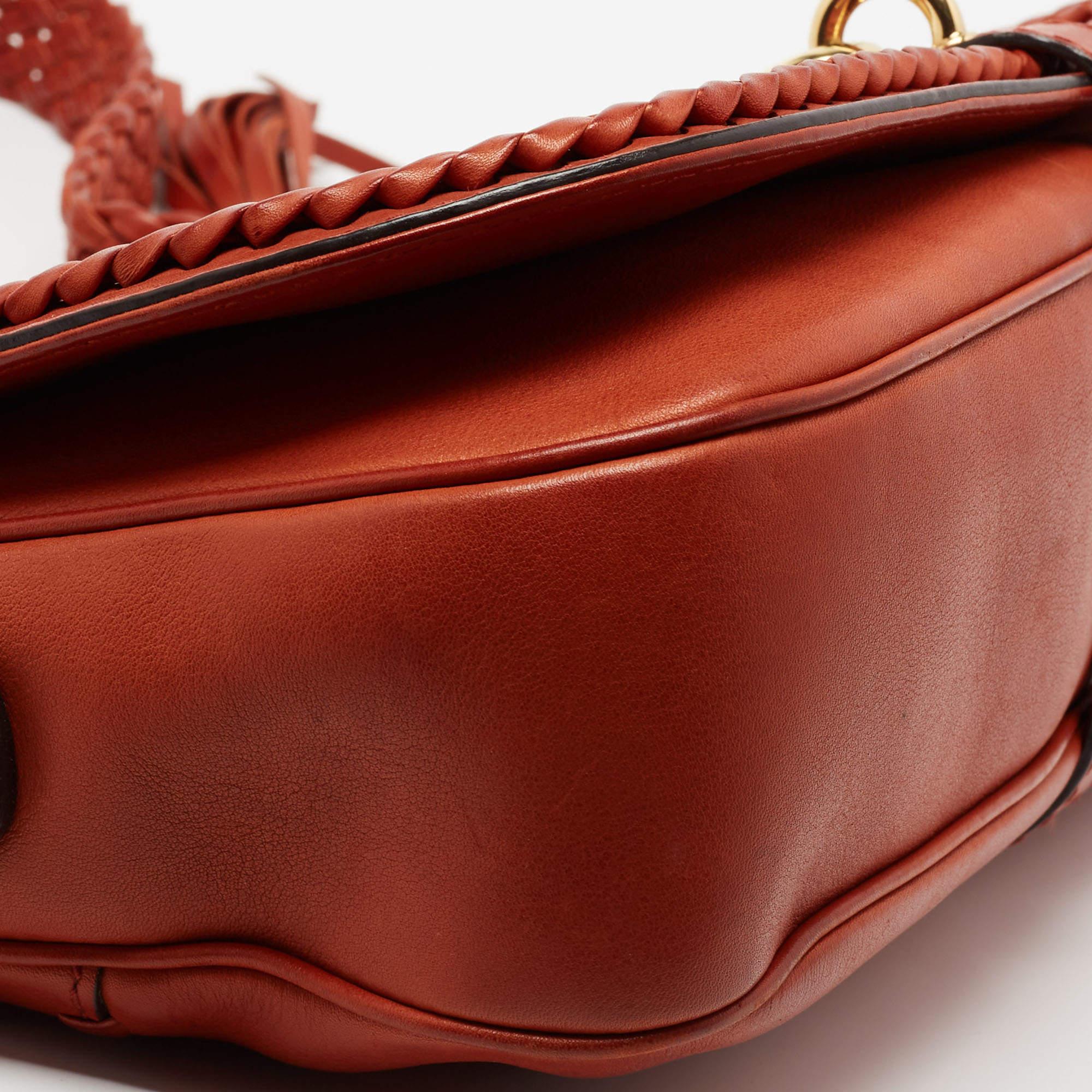 Gucci Brown Leather Medium Handmade Braided Shoulder Bag 11