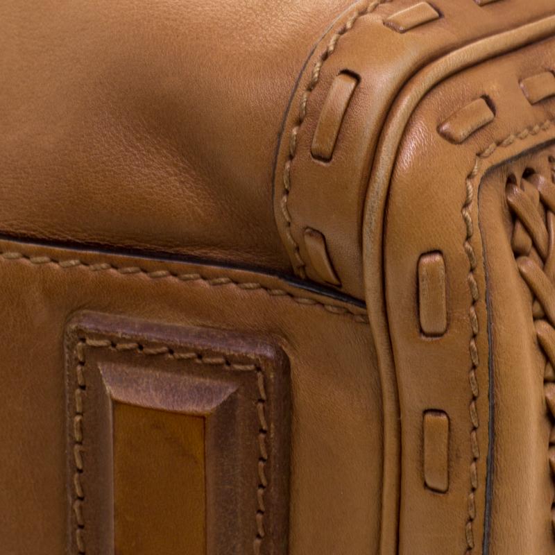 Gucci Brown Leather Medium Handmade Top Handle Satchel 5