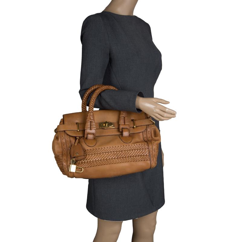 Gucci Brown Leather Medium Handmade Top Handle Satchel In Good Condition In Dubai, Al Qouz 2