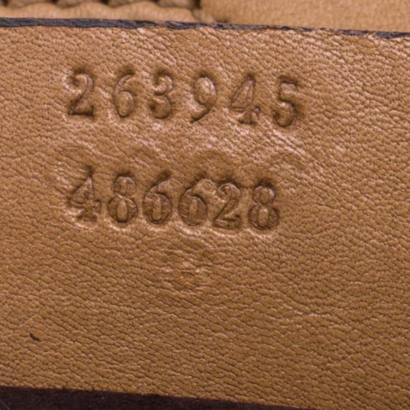 Gucci Brown Leather Medium Handmade Top Handle Satchel 2