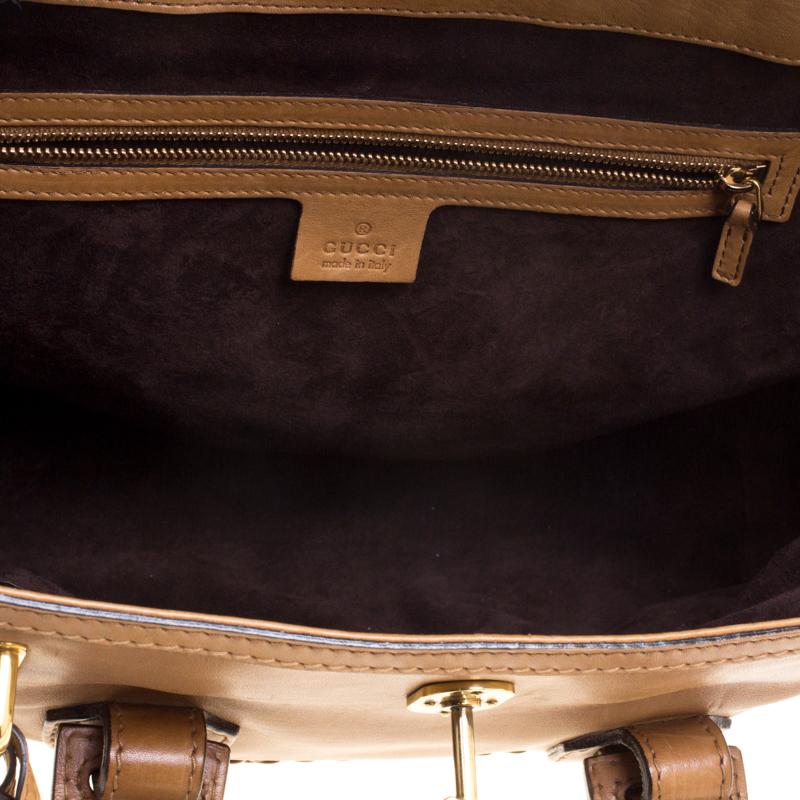 Gucci Brown Leather Medium Handmade Top Handle Satchel 3