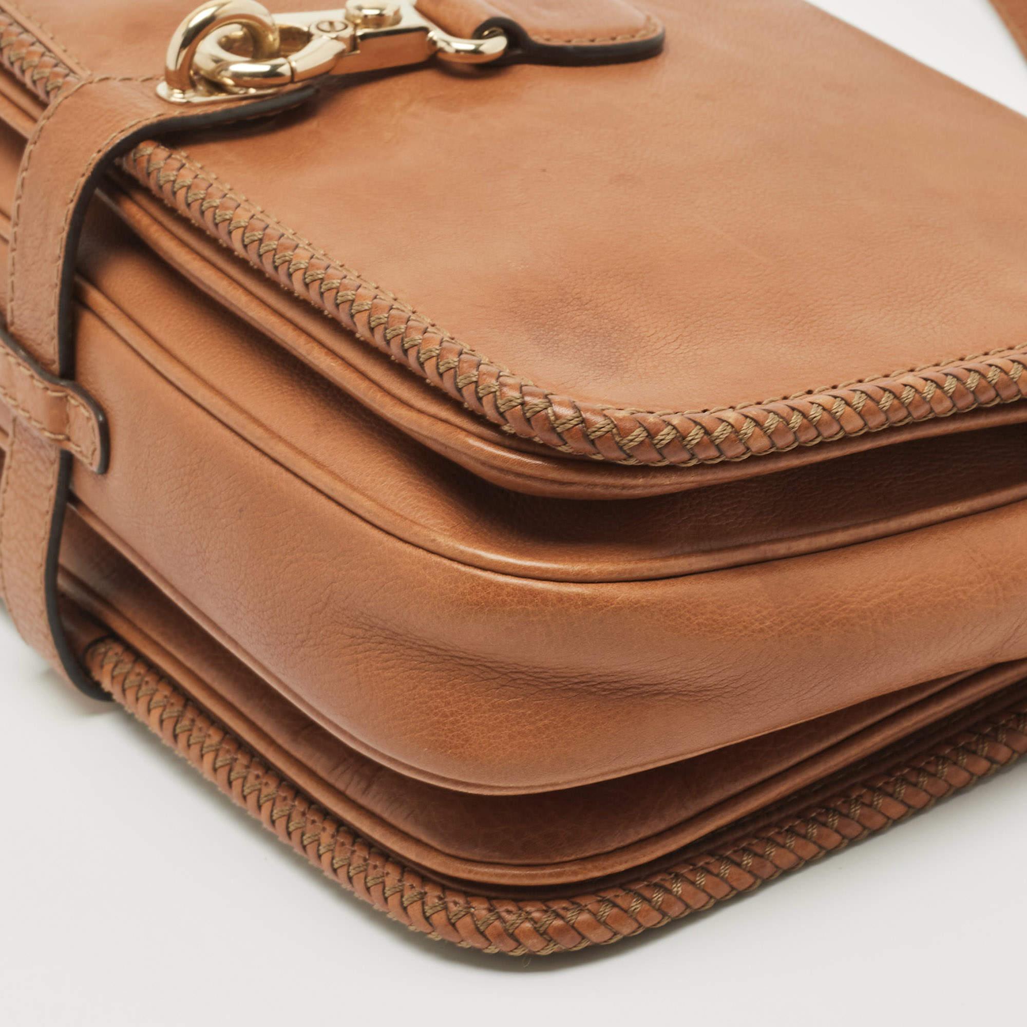 Gucci Brown Leather Medium Marrakech Shoulder Bag For Sale 3
