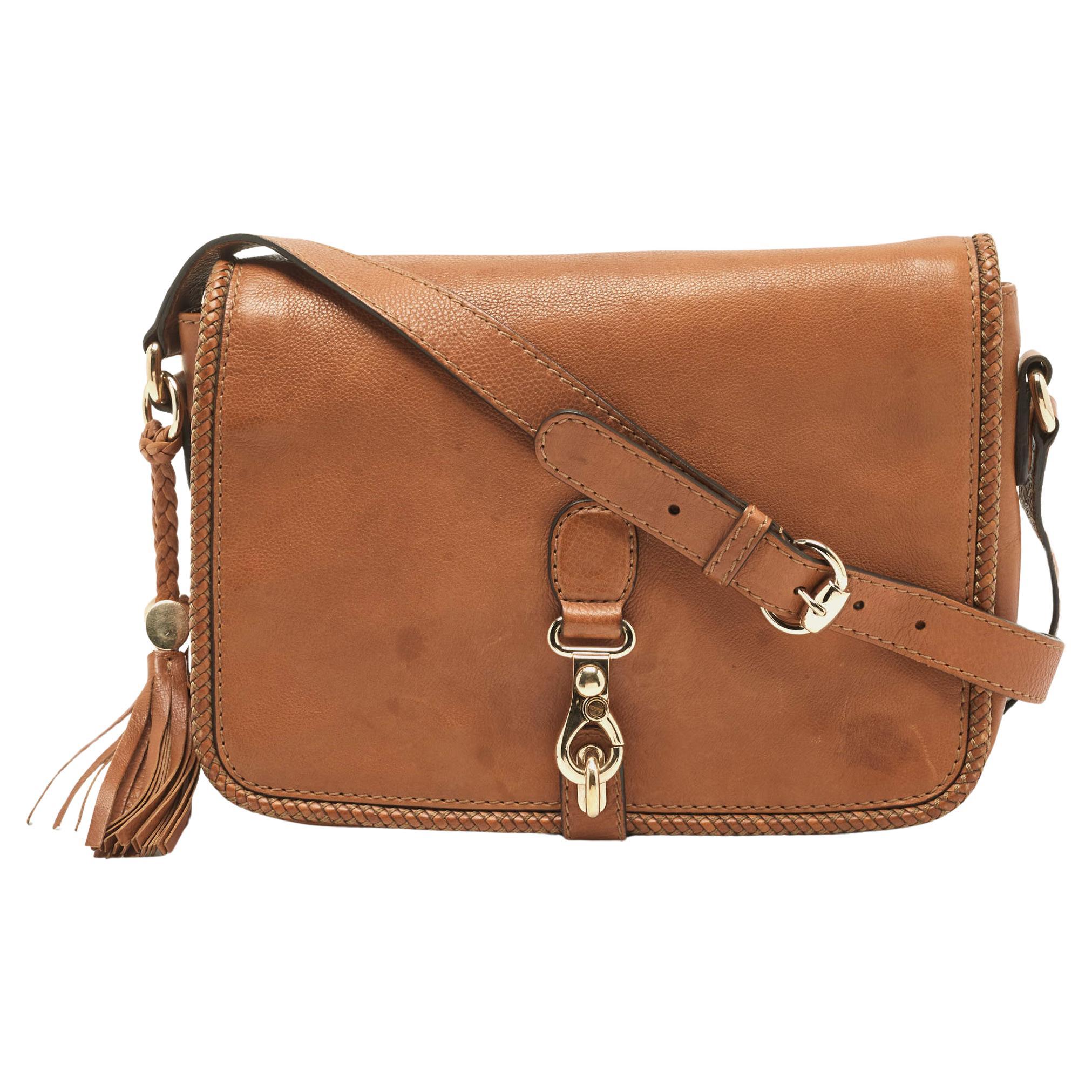 Gucci Brown Leather Medium Marrakech Shoulder Bag For Sale
