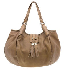 Gucci Brown Leather Medium Marrakech Tassels Metal G Hobo