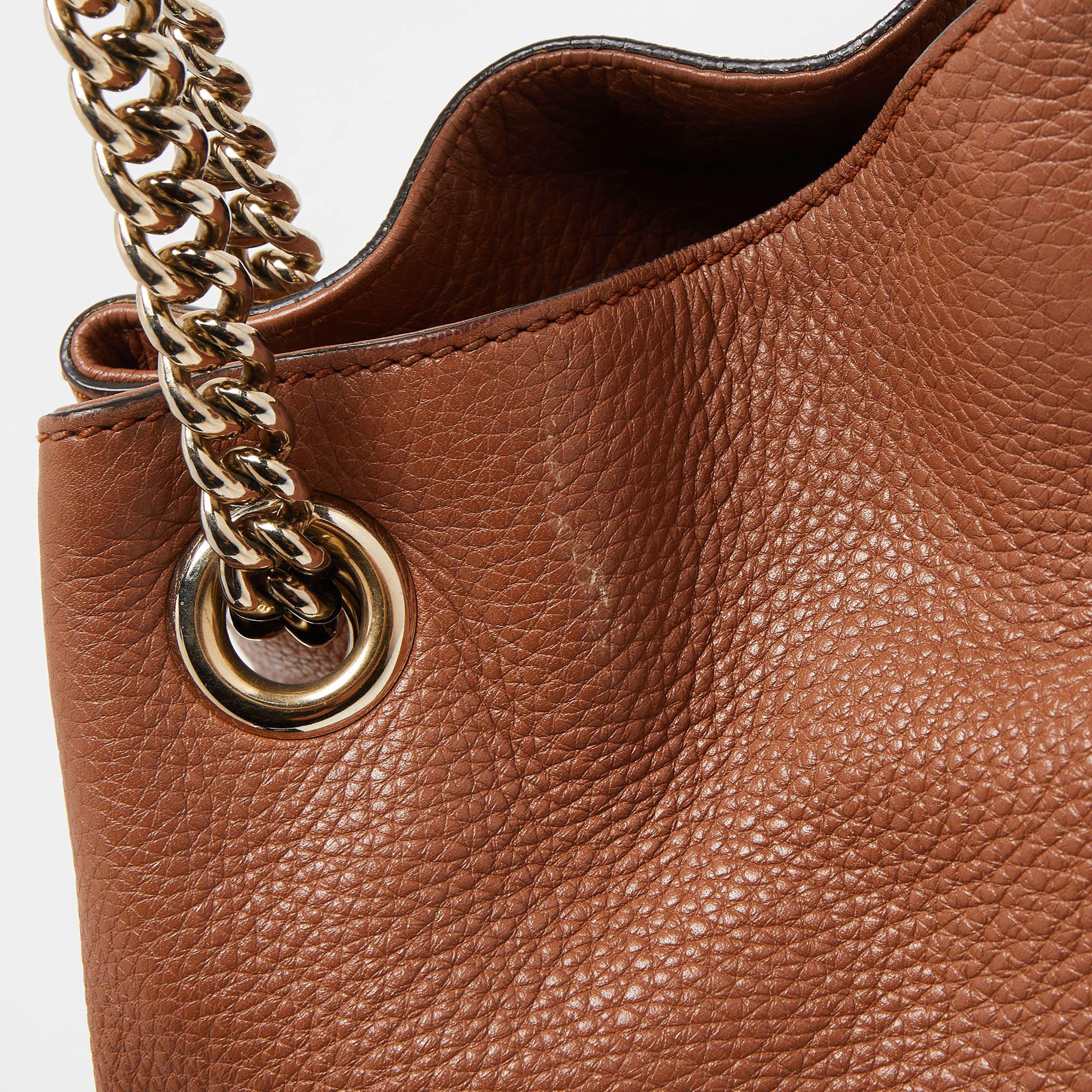 Women's Gucci Brown Leather Medium Soho Chain Shoulder Bag