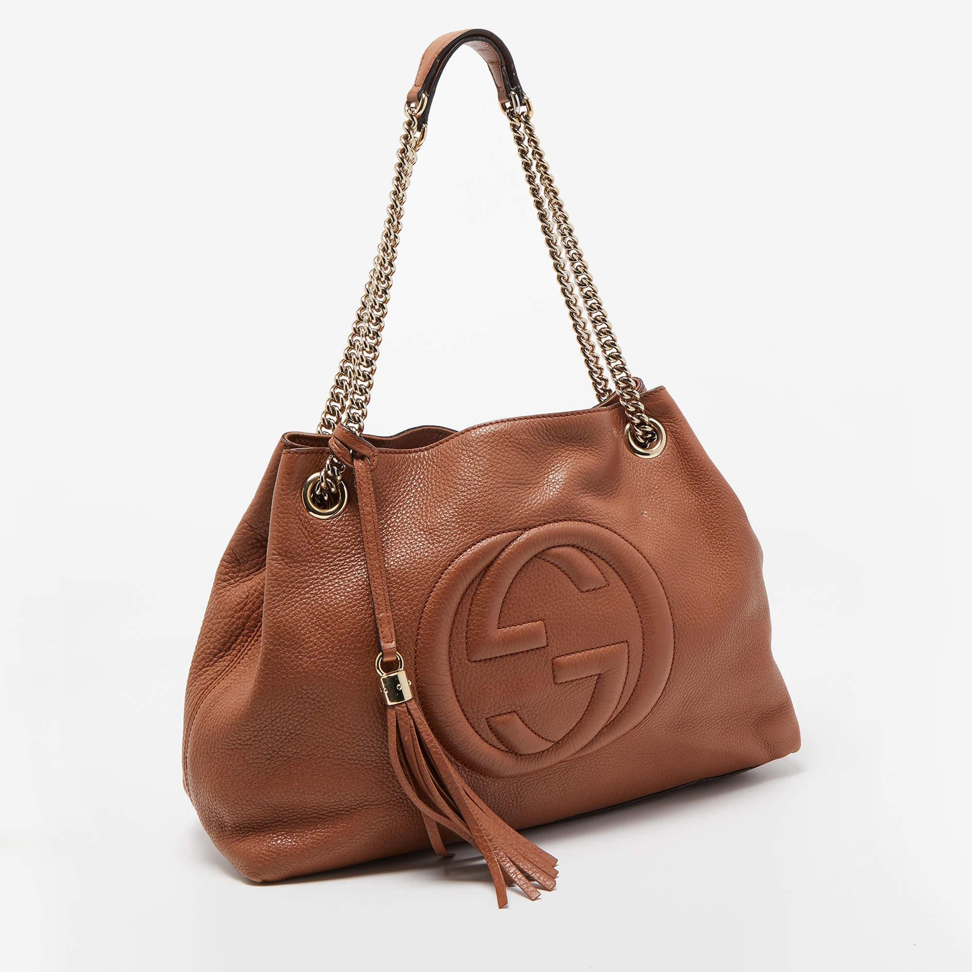 Gucci Brown Leather Medium Soho Chain Shoulder Bag 1