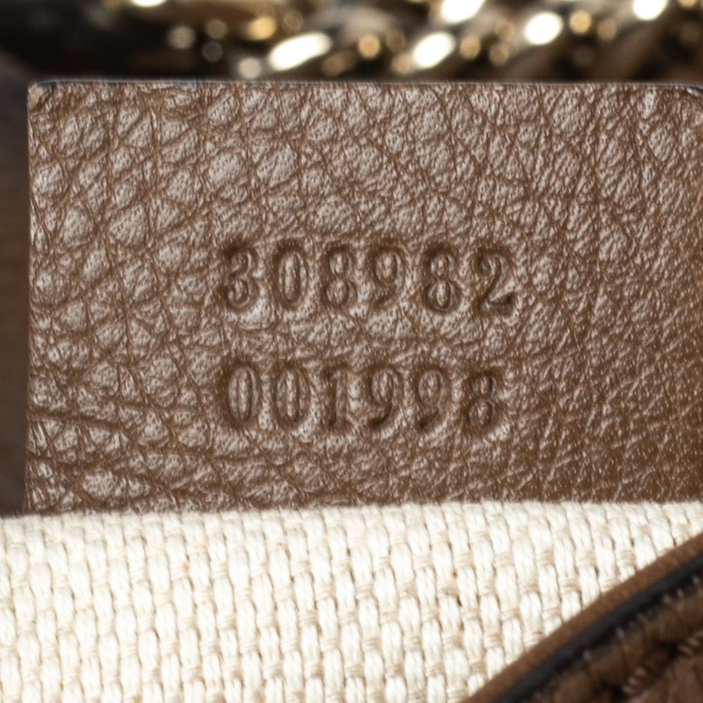 Gucci Borsa a tracolla media Soho in pelle marrone 6