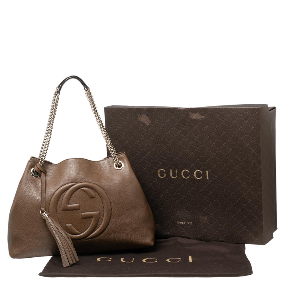 Gucci Borsa a tracolla media Soho in pelle marrone 7