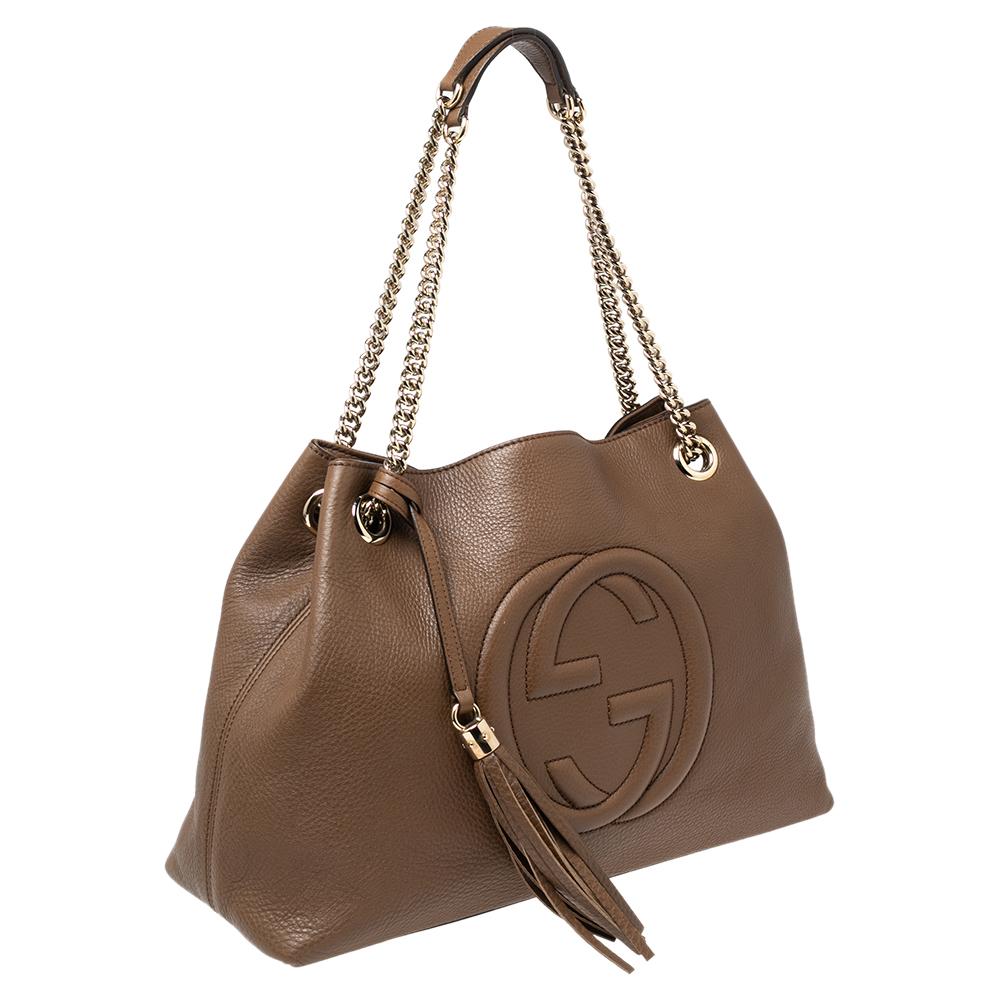 Gucci Borsa a tracolla media Soho in pelle marrone In condizioni buone a Dubai, Al Qouz 2