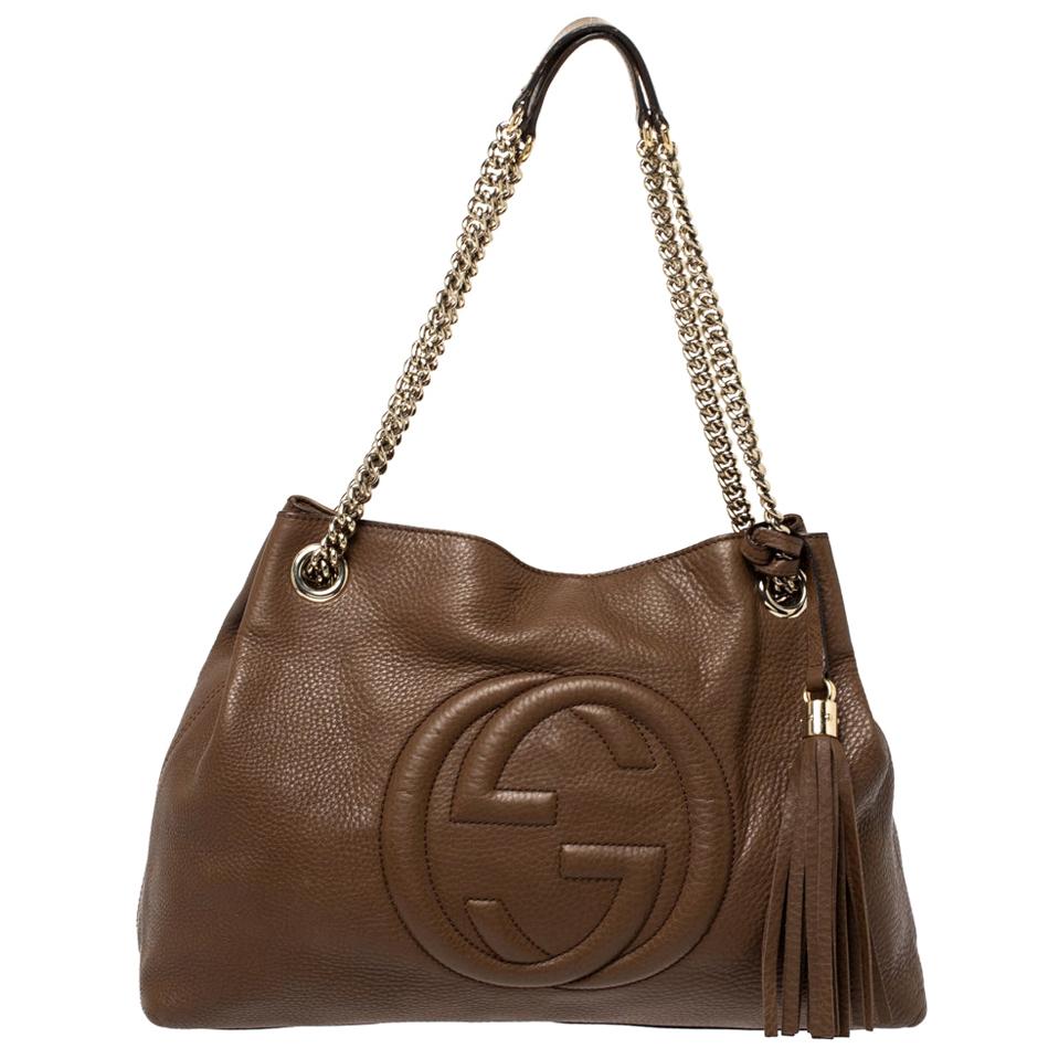 Gucci Brown Leather Medium Soho Shoulder Bag