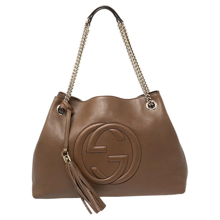 Gucci Brown Leather Medium Soho Shoulder Bag For Sale at 1stDibs
