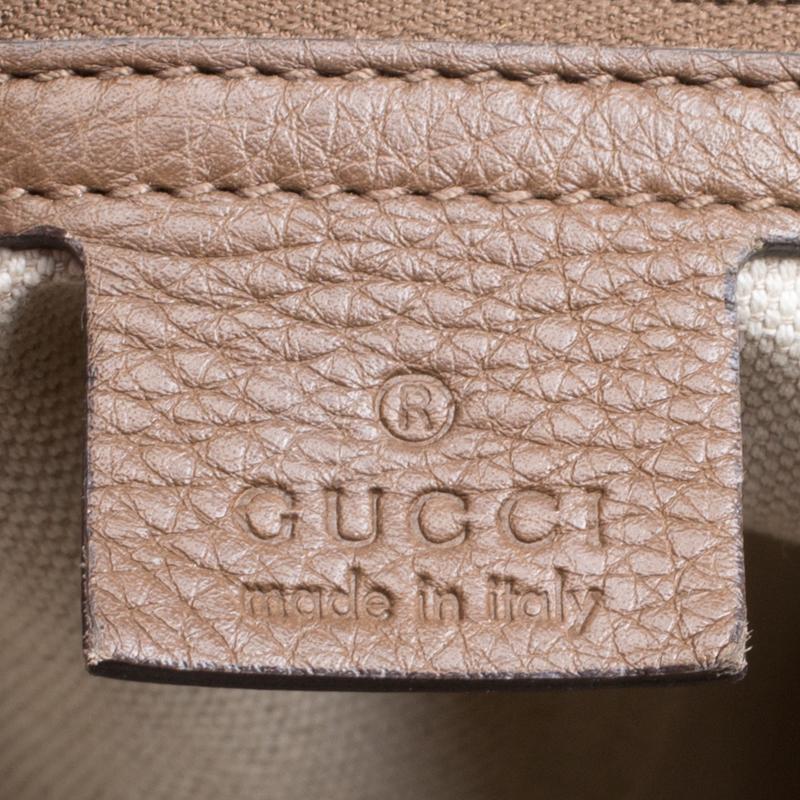 Women's Gucci Brown Leather Medium Twill Tote