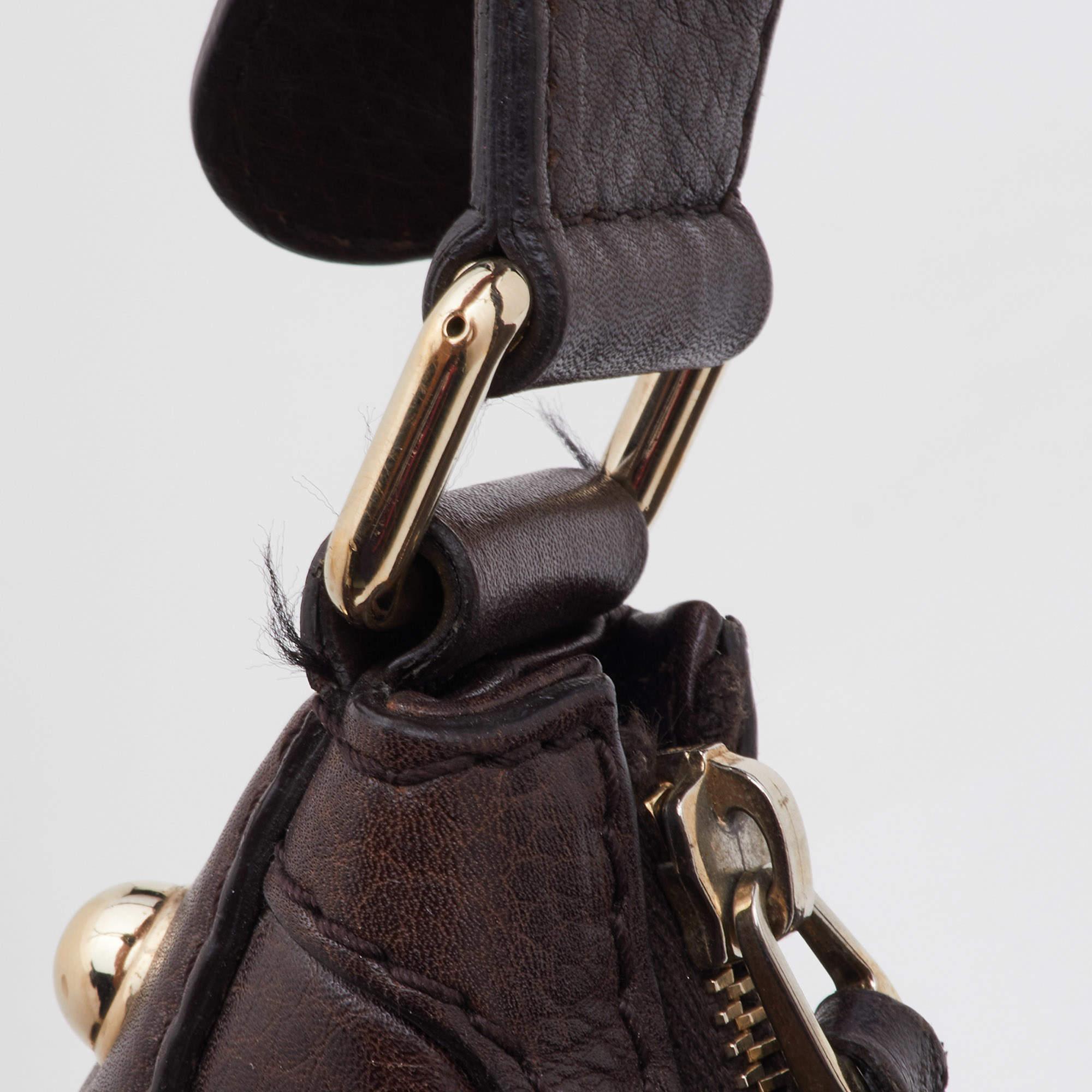 Gucci Brown Leather Medium Web Horsebit Heritage Hobo 6