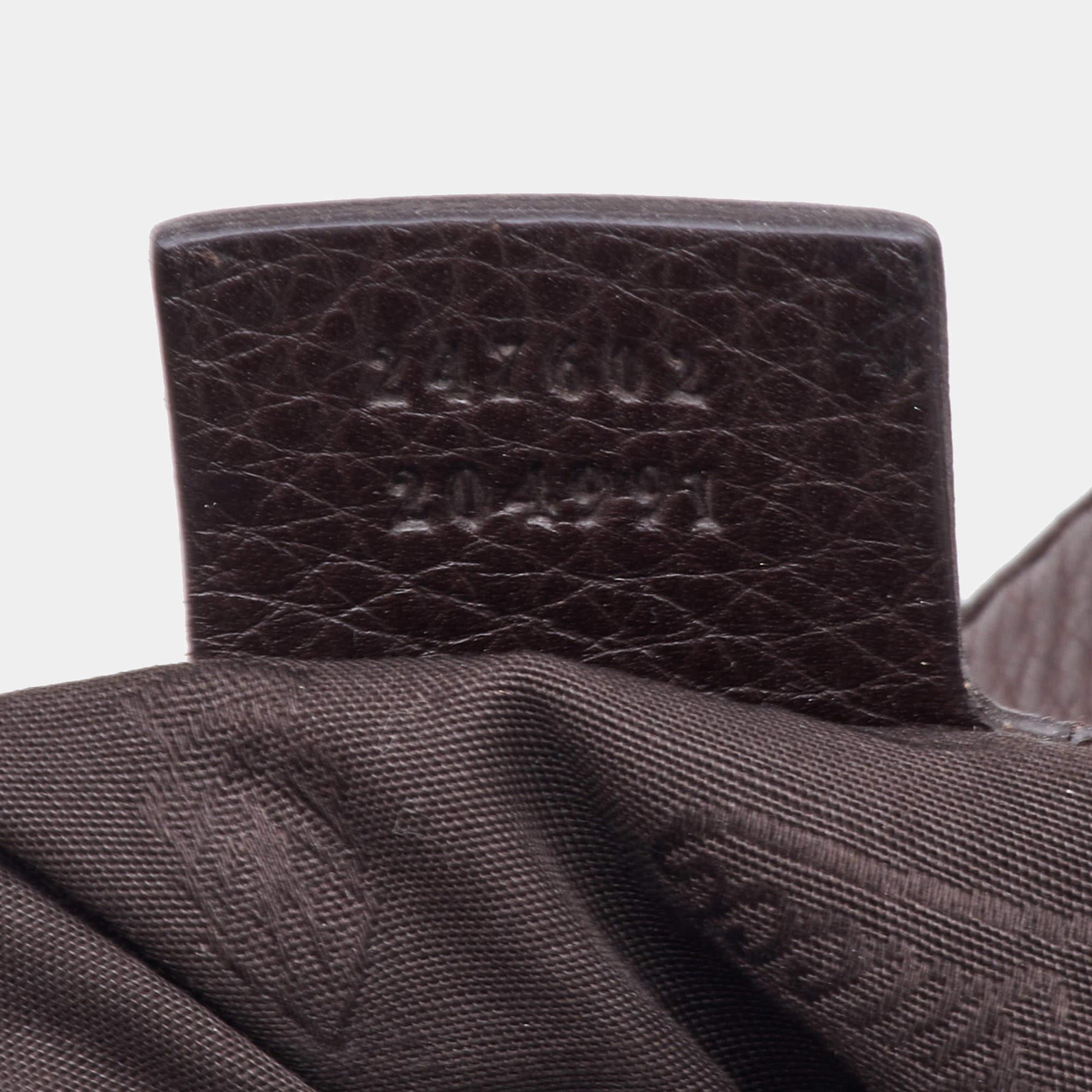 Gucci Brown Leather Medium Web Horsebit Heritage Hobo 10