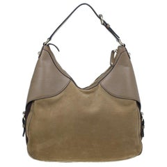 Gucci Brown Leather Medium Web Horsebit Heritage Hobo