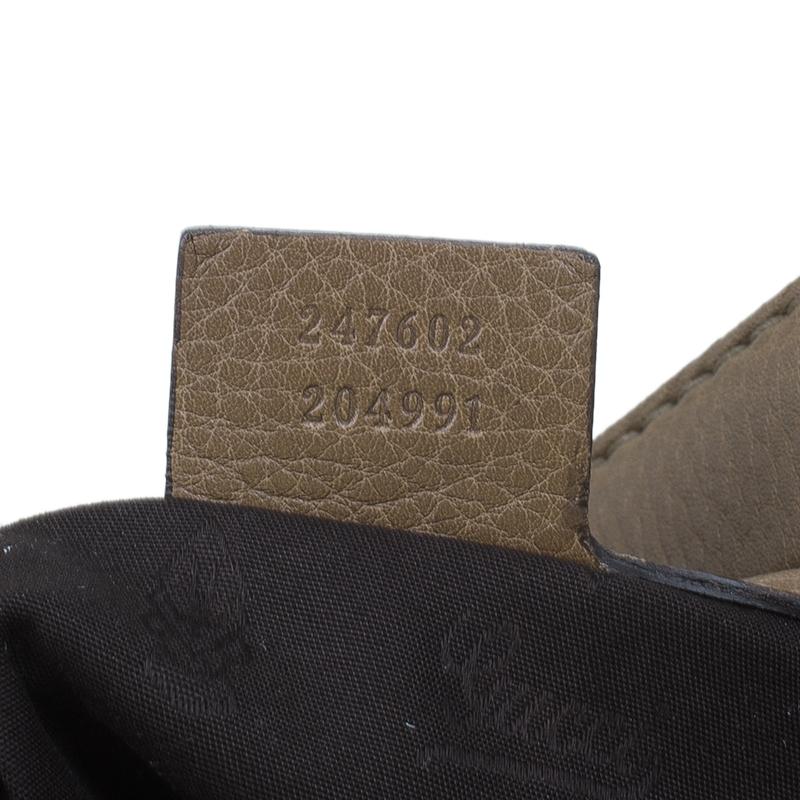 Gucci Brown Leather Medium Web Horsebit Heritage Hobo In Good Condition In Dubai, Al Qouz 2
