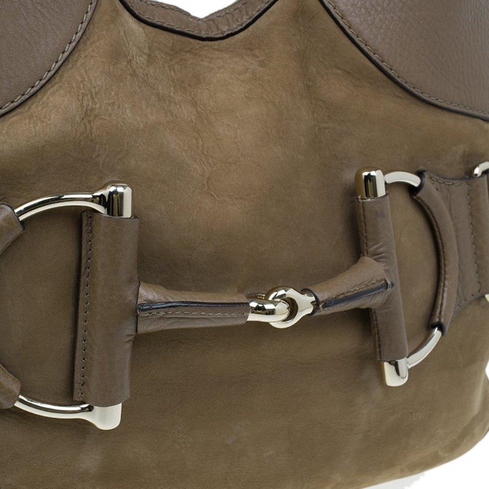 Gucci Brown Leather Medium Web Horsebit Heritage Hobo 4